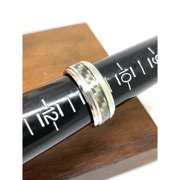 Men's Wedding Band Cobalt Chrome Benchmark Gray Silver 9mm Wide Ring Size 11 - Picture 9 of 14